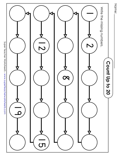 Number Line: Missing Numbers