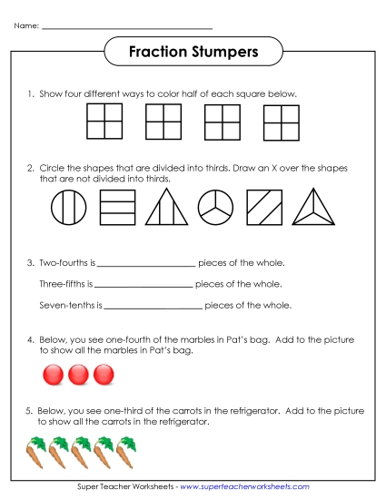 Fraction  Free Printable Worksheet