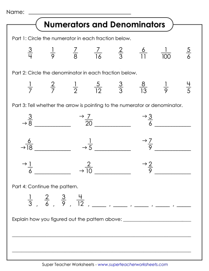Numerators and Denominators