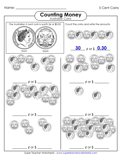 Counting Five Cent Coins