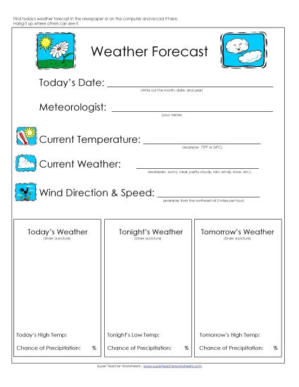 Weather Forecast Sheet 