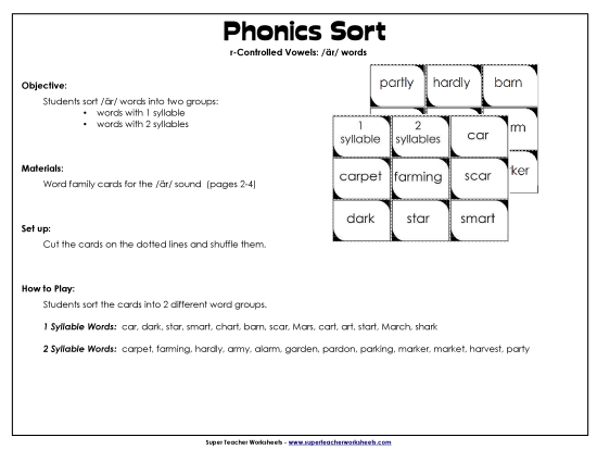 Sorting: /är/ Words