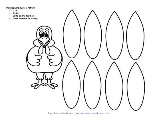 Thanksgiving Turkey Pattern Free Holiday Worksheet