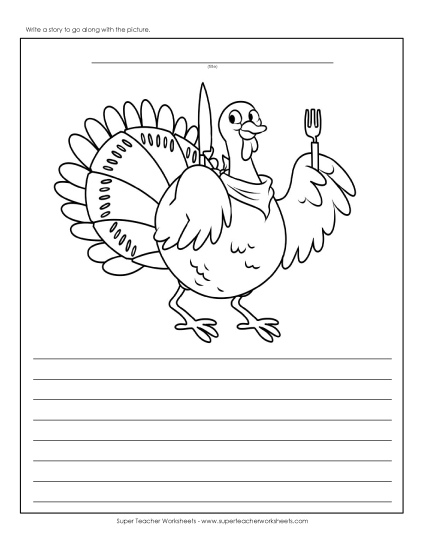 Thanksgiving - Turkey with Knife and Fork