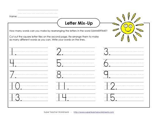 Summer Letter Mix-Up (Primary)