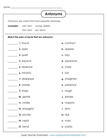 Antonyms 4