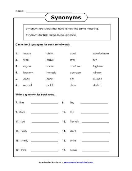 Synonyms 1