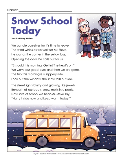 Snowy School Day (Poem)