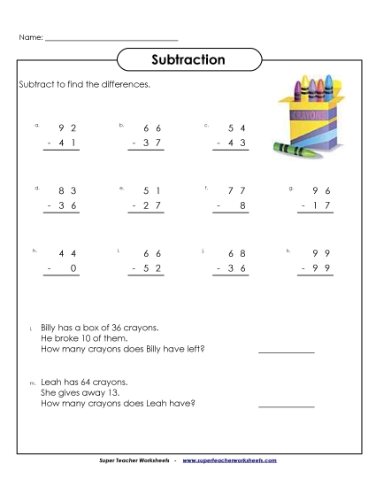Subtraction: 2-Digits