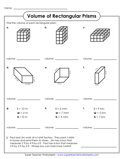Rectangular Prism Volume