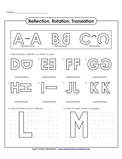 Alphabet - Rotations, Translations, Reflections