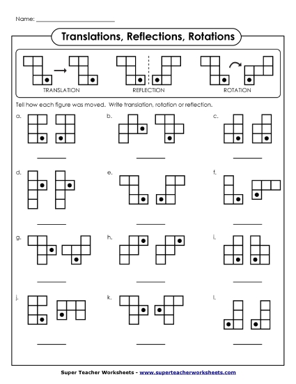 Translation, Rotation, Reflection w/ Examples