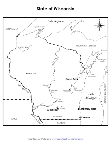 Wisconsin Map (Labeled)