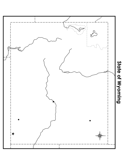 Wyoming Map (Blank Cities)