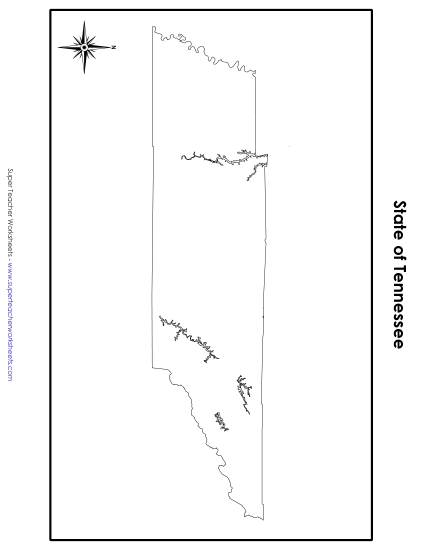 Tennessee Map (No Bordering States)