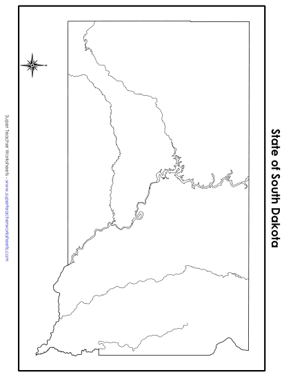 South Dakota Map (No Bordering States)