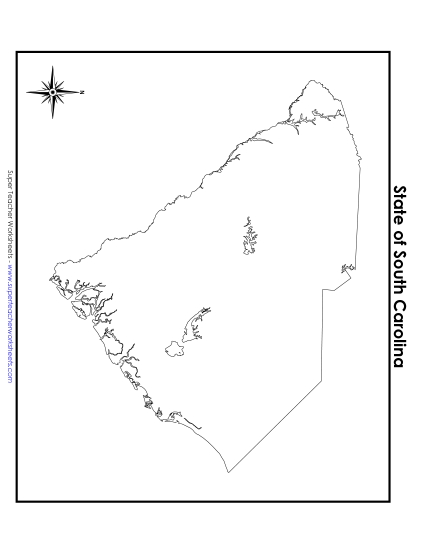 South Carolina Map (No Bordering States)
