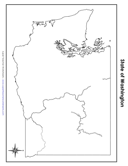 Washington Map (No Bordering States)