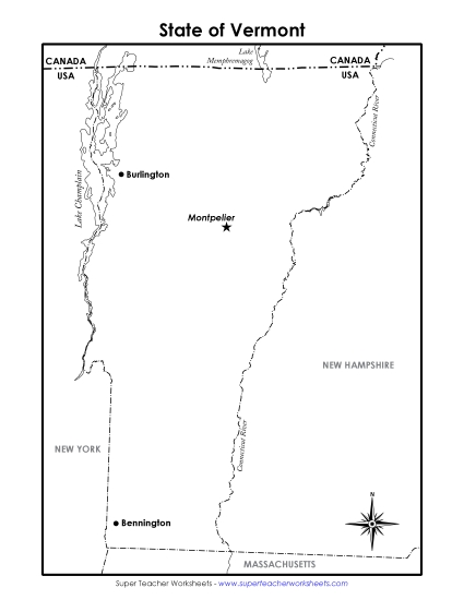 Vermont Map (Labeled)