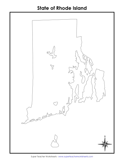 Rhode Island Map (No Bordering States)