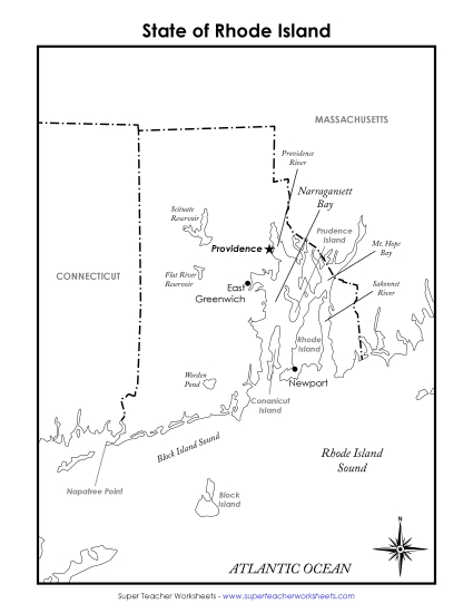 Rhode Island Map (Labeled)