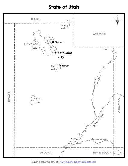 Utah Map (Labeled)