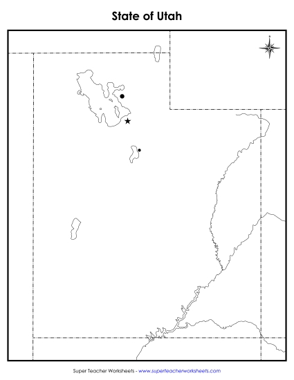 Utah Map (Blank Cities)