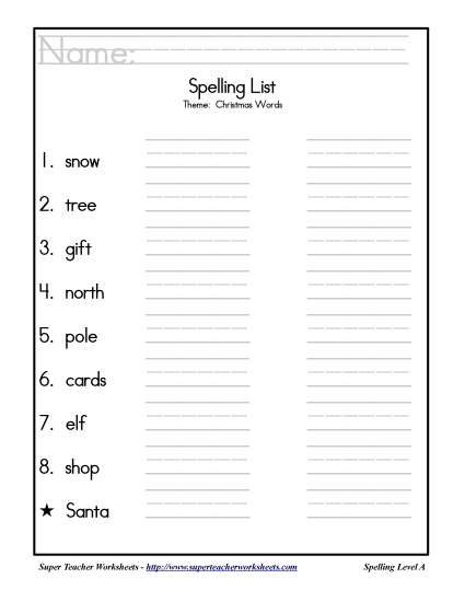 Holiday List - Christmas