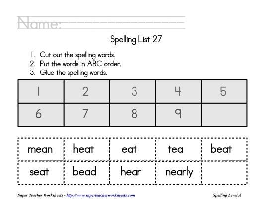 List 27:&nbsp; ABC Order