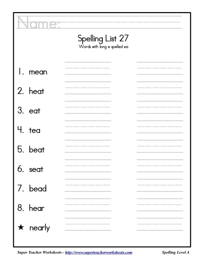 List 27: Word List
