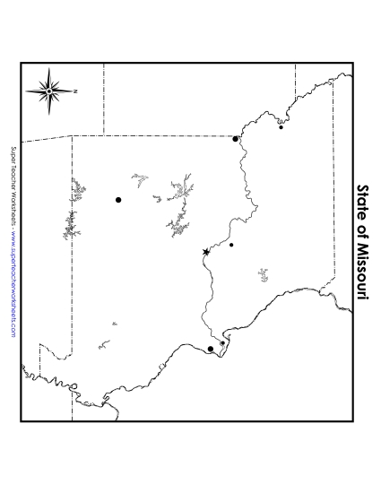 Missouri Map (Blank Cities)