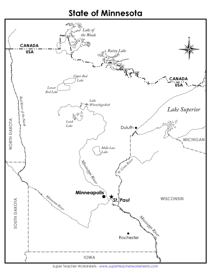 Minnesota Map (Labeled)