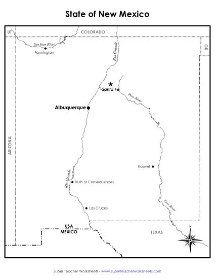 New Mexico Map (Labeled)