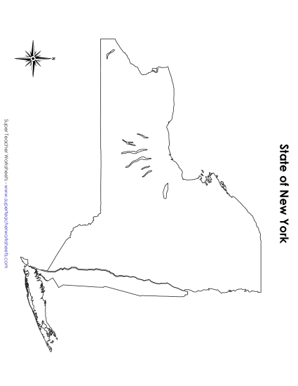 New York Map (No Bordering States)