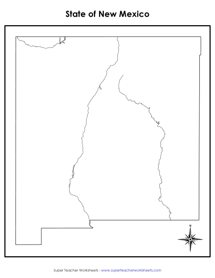 New Mexico Map (No Bordering States)
