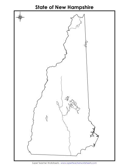 New Hampshire Map (No Bordering States)