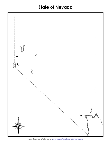 Nevada Map (Blank Cities)