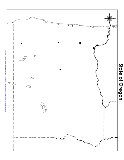 Oregon Map (Blank Cities)