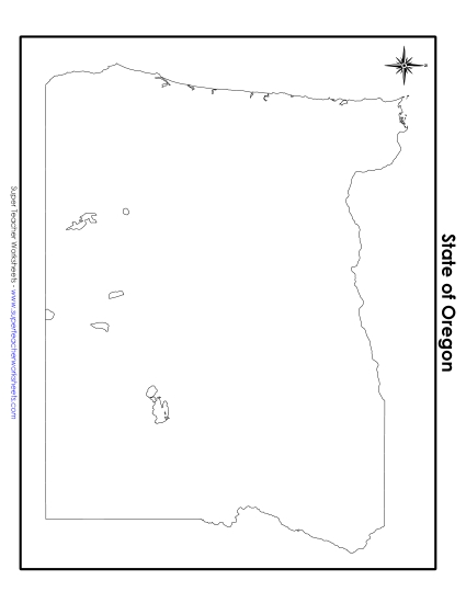 Oregon Map (No Bordering States)