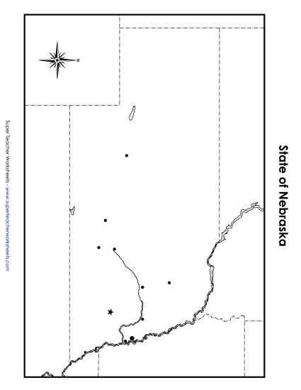 Nebraska Map (Blank Cities)