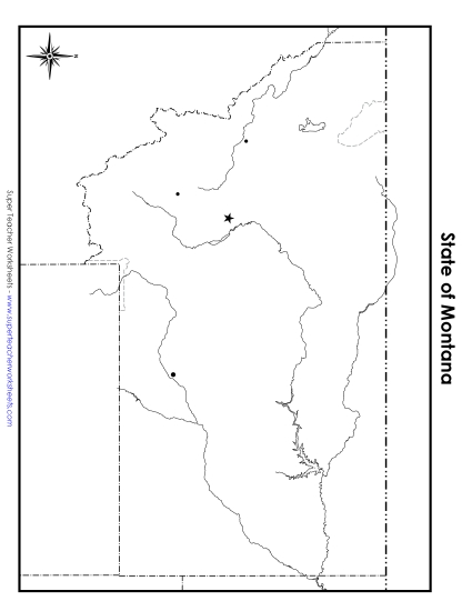 Montana Map (Blank Cities)