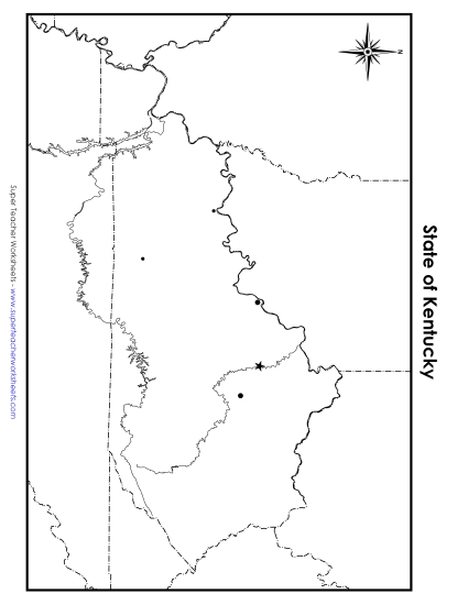 Kentucky Map (Blank Cities)