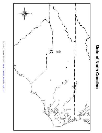 North Carolina Map (Blank Cities)