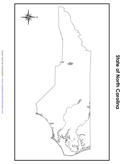North Carolina Map (No Bordering States)