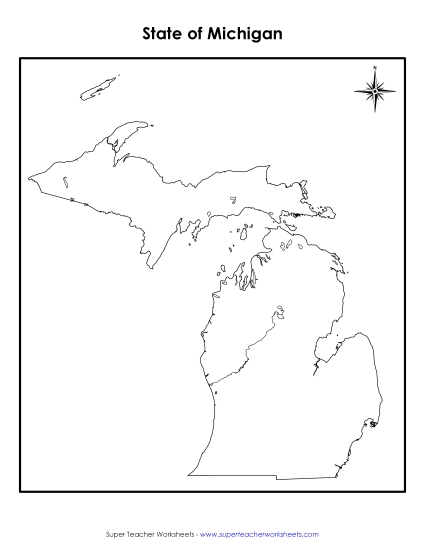 Michigan Map (No Bordering States)