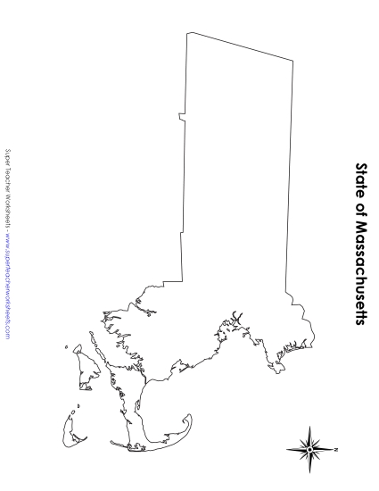 Massachusetts Map (No Bordering States)