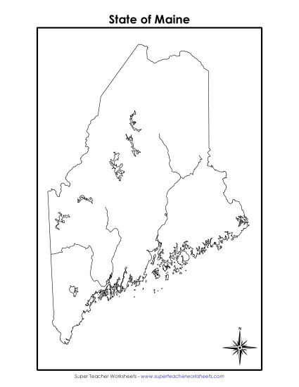 Maine Map (No Bordering States)