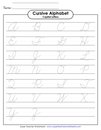 Capital Cursive Alphabet