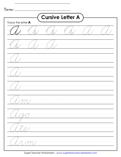 Uppercase  cursive A