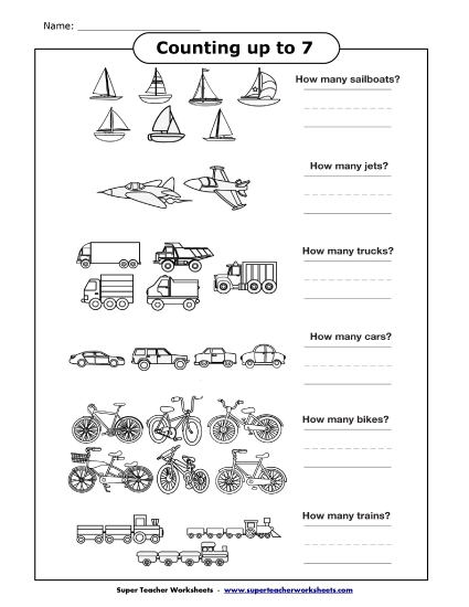 Counting - Transportation (Up to 7)